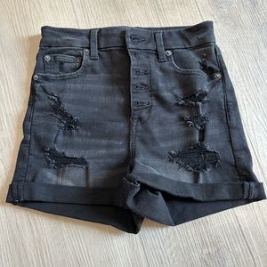 American eagle high rise black shorts in great condition, women’s size 2